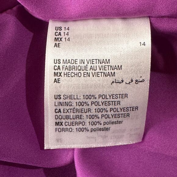 Bar III SZ 14 Maxi Dress V-Neck Spaghetti Straps Lined Slits Rear Zip Amethyst - Picture 11 of 12